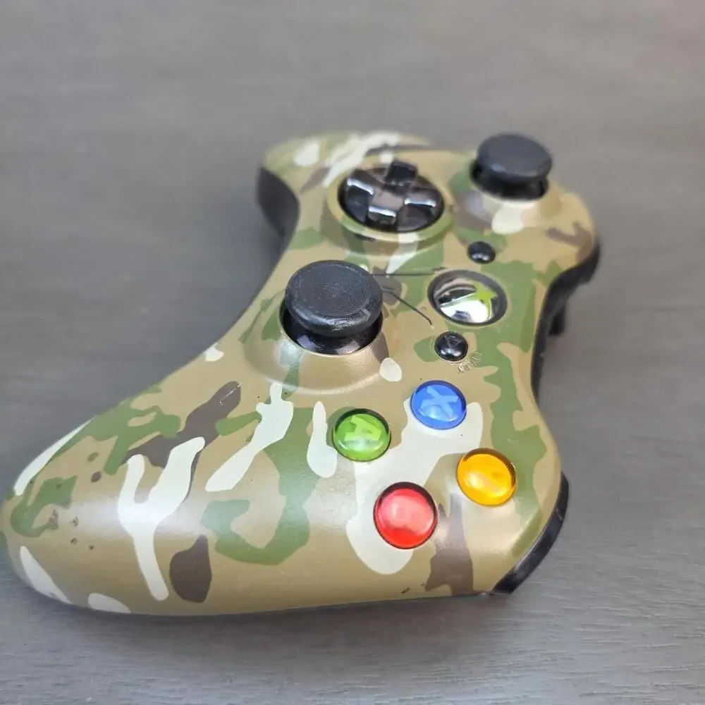XBOX 360 Green Camo Halo Edition Wireless Controller UNTESTED PARTS ONLY